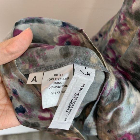 LOFT Multicolor Print Ruffle Dress Size 10 - Picture 7 of 9